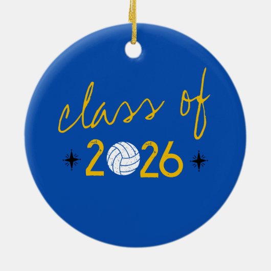 Custom Senior Volleyball Player Number Class of Keramik Ornament (Hinten)