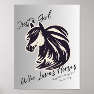 Custom Sentiment Just a Girl Wer Lieben Pferde Poster