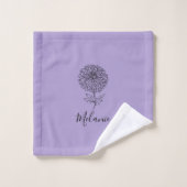 Custom September Aster Birth Blume Geschenk für di Badhandtuch Set (Waschlappen)