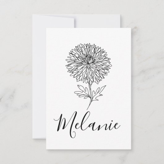 Custom September Aster Birth Blume Geschenk für di Dankeskarte (Vorderseite)