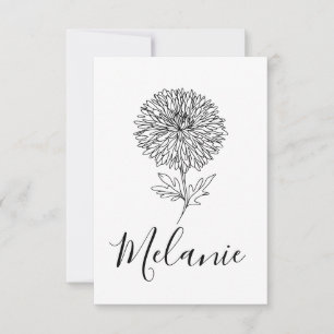 Custom September Aster Birth Blume Geschenk für di Dankeskarte