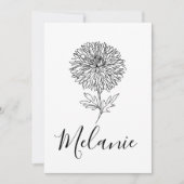 Custom September Aster Birth Blume Geschenk für di Einladung (Vorderseite)