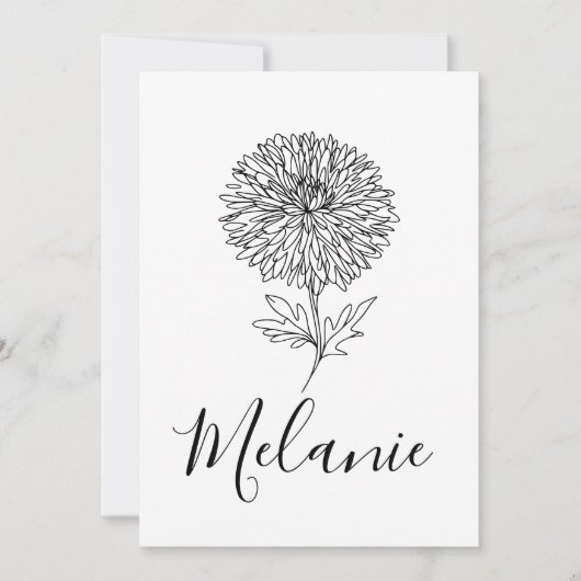 Custom September Aster Birth Blume Geschenk für di Einladung (Vorderseite)