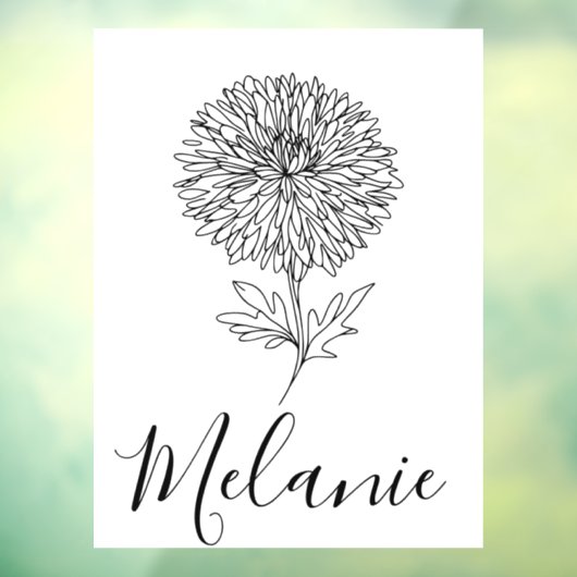 Custom September Aster Birth Blume Geschenk für di Fensteraufkleber (Blatt 3)