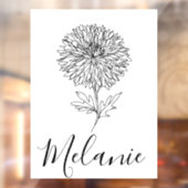 Custom September Aster Birth Blume Geschenk für di Fensteraufkleber (Blatt 2)