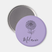 Custom September Aster Birth Blume Geschenk für di Magnet (Vorderseite/Rückseite)