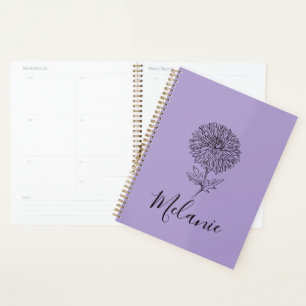 Custom September Aster Birth Blume Geschenk für di Planer