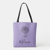 Custom September Aster Birth Blume Geschenk für di Tasche (Rückseite)
