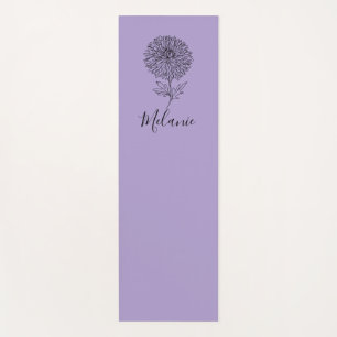 Custom September Aster Birth Blume Geschenk für di Yogamatte