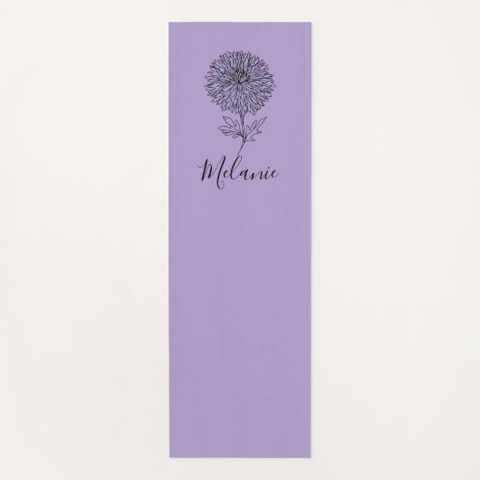 Custom September Aster Birth Blume Geschenk für di Yogamatte (Vorderseite)