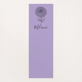 Custom September Aster Birth Blume Geschenk für di Yogamatte (Rückseite)