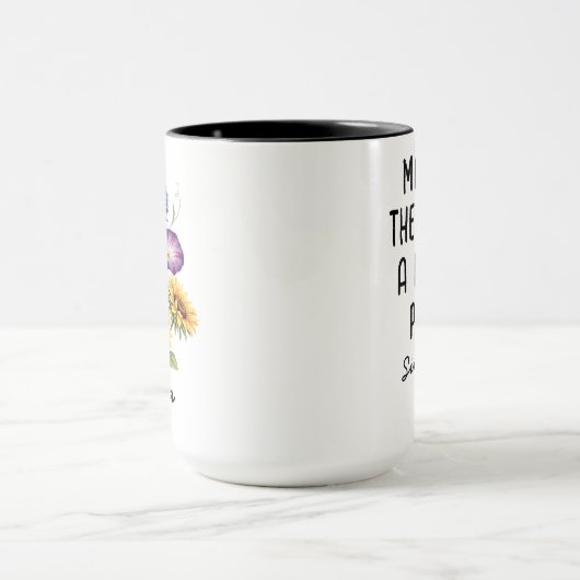 Custom September Birth Flower - Personalized Name Tasse (Zentrum)