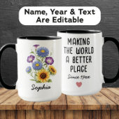 Custom September Birth Flower - Personalized Name Tasse