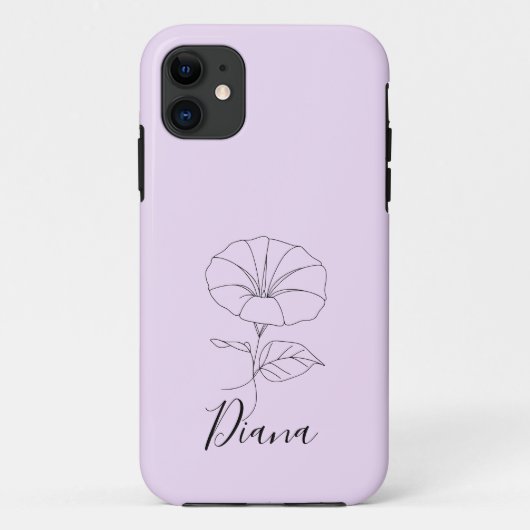Custom September Morning Glory Birth Blume Geschen Case-Mate iPhone Hülle (Rückseite)