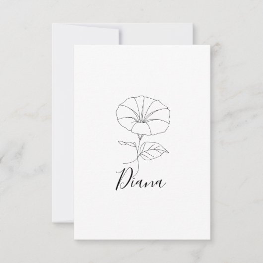 Custom September Morning Glory Birth Blume Geschen Dankeskarte (Vorderseite)