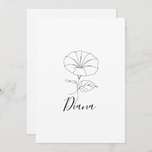 Custom September Morning Glory Birth Blume Geschen Einladung (Vorne/Hinten)