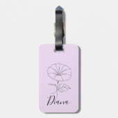 Custom September Morning Glory Birth Blume Geschen Gepäckanhänger (Rückseite vertikal)