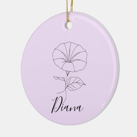 Custom September Morning Glory Birth Blume Geschen Keramik Ornament (Links)