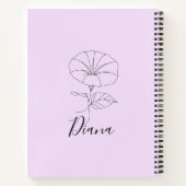 Custom September Morning Glory Birth Blume Geschen Notizblock (Rückseite)