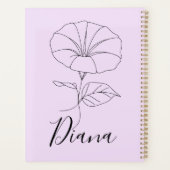 Custom September Morning Glory Birth Blume Geschen Planer (Rückseite)