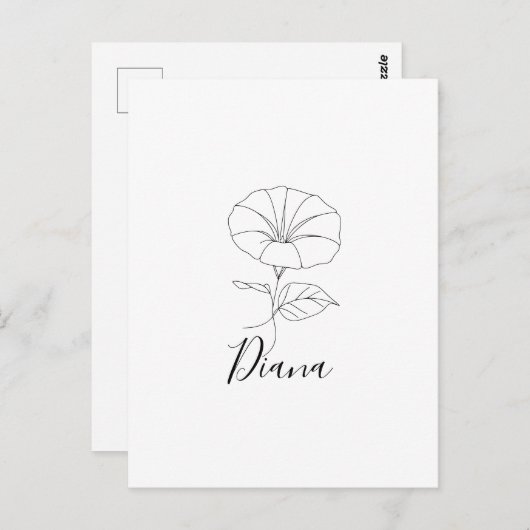 Custom September Morning Glory Birth Blume Geschen Postkarte (Vorne/Hinten)