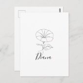 Custom September Morning Glory Birth Blume Geschen Postkarte (Vorne/Hinten)