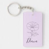 Custom September Morning Glory Birth Blume Geschen Schlüsselanhänger (Vorderseite)