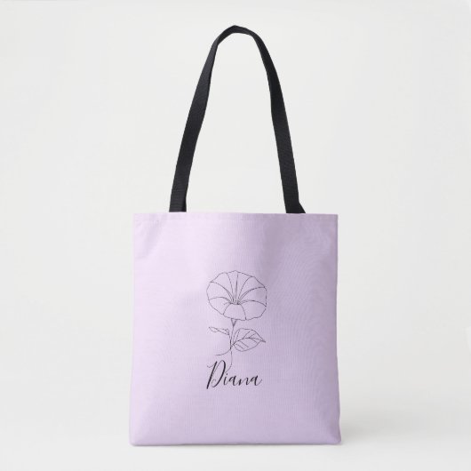 Custom September Morning Glory Birth Blume Geschen Tasche (Vorderseite)