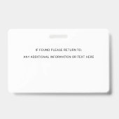 Custom Service Dog Photo ID Badge Ausweis (Rückseite)