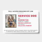 Custom Service Dog Photo ID Badge Ausweis (Vorderseite)