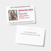 Custom Service Dog Photo ID Badge Ausweis (Vorder- & Rückseite)