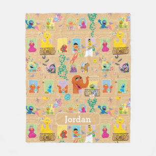 Custom Sesame Street Apartment Windows-Muster Fleecedecke