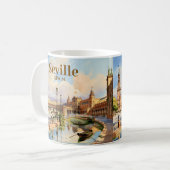 Custom Seville Spain Plaza de Espana Watercolor Kaffeetasse (Vorderseite Links)