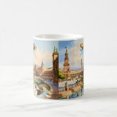 Custom Seville Spain Plaza de Espana Watercolor Kaffeetasse (Mittel)