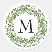 Custom Shabby Chic Laurel Wreath Leaves Pattern Runder Aufkleber (Vorderseite)