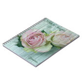 Custom, Shabby Chic Pink Roses, Notebook Journal Notizblock (Linke Seite)