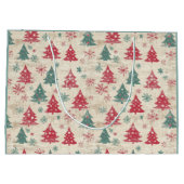 Custom Shabby Chic Vintage Weihnachtsbaum Große Geschenktüte (Rückseite)