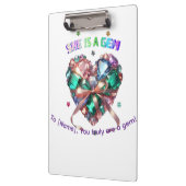 Custom She Is A Gem Heart Gemstone Gift Klemmbrett (Links)