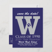 ::custom:::_sheila Class Wiedersehen Rett-the-Date Ankündigungspostkarte (Vorne/Hinten)