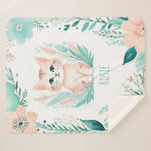 Custom Sherpa Baby Blanket - Boho Kitten Design Sherpadecke (Vorderseite (Horizontal))