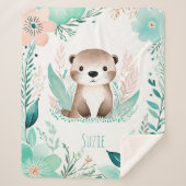 Custom Sherpa Baby Blanket - Boho Otter Design Sherpadecke (Vorderseite)