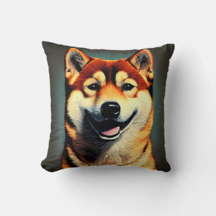 Custom Shiba Portrait Foto Throw Kissen