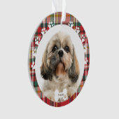 Custom Shih Tzu Dog Foto Weihnachtsfeiertag Ornament (Vorderseite)