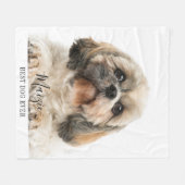 Custom Shih Tzu Dog Personalisiert Pet Foto Fleecedecke (Vorderseite (Horizontal))