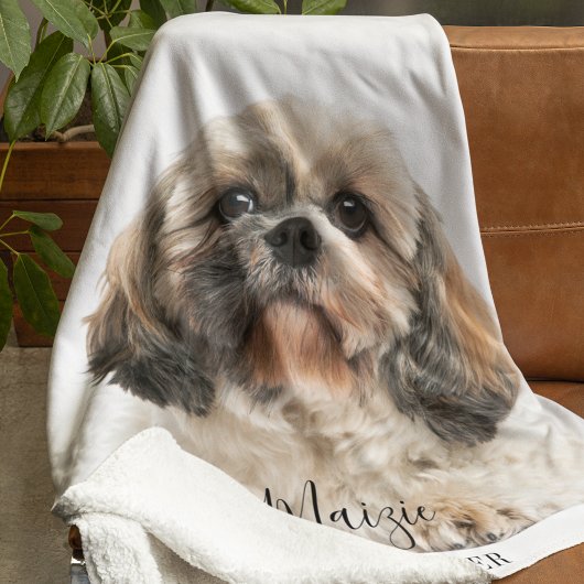 Custom Shih Tzu Dog Personalisiert Pet Foto Fleecedecke