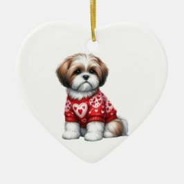 Custom Shih Tzu Dog Spaß Valentine Keramik Ornamen Ornament