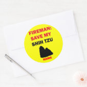 Custom Shih Tzu Fire Safety Runder Aufkleber (Umschlag)