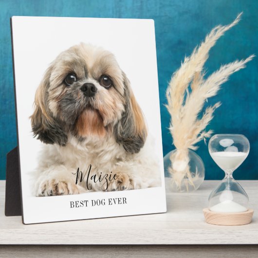 Custom Shih Tzu Personalisiert Pet Dog Foto Fotoplatte (Seite)