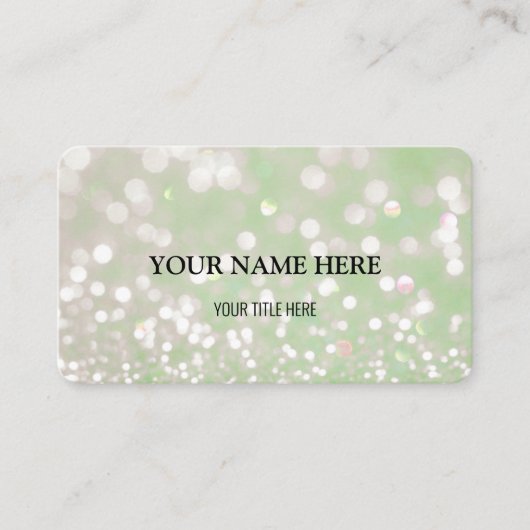 Custom Shimmering Bokeh Visitenkarte (Vorderseite)
