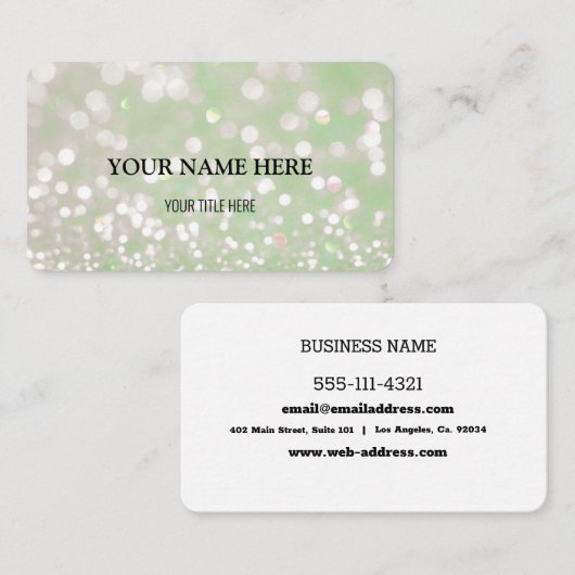Custom Shimmering Bokeh Visitenkarte (Vorne/Hinten)